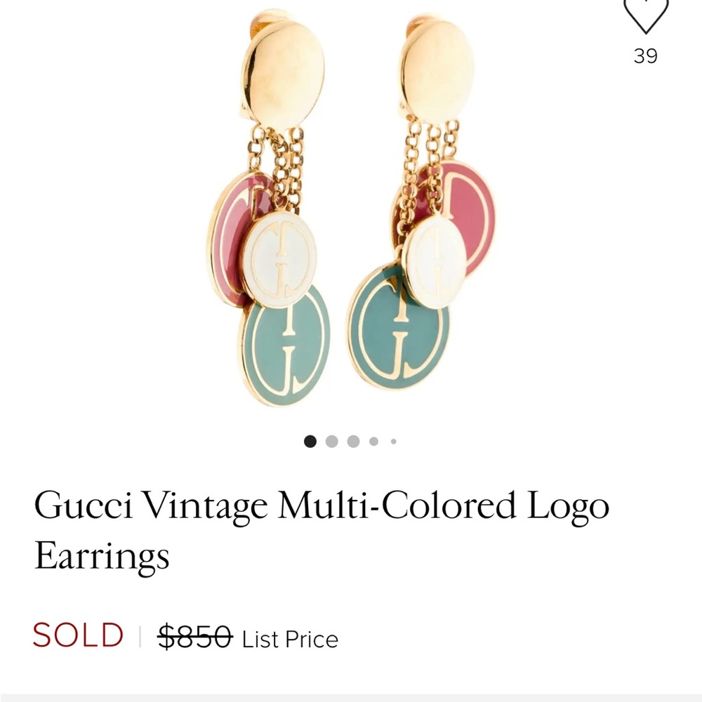 Gucci Marmont Ultra Rare Pink Gold Plated Clip-On Earrings - Picture 13 of 13